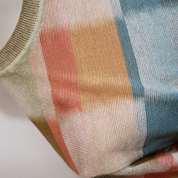 PERUVIAN CONNECTION Pima Cotton Sweater Color Squares Size Small - Picture 2 of 7